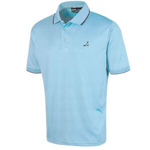 Under Par Mens Waffle Knit Polo Shirt / Sky